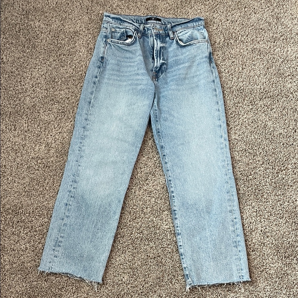 7 For All Mankind Light Blue Straight Leg Jeans